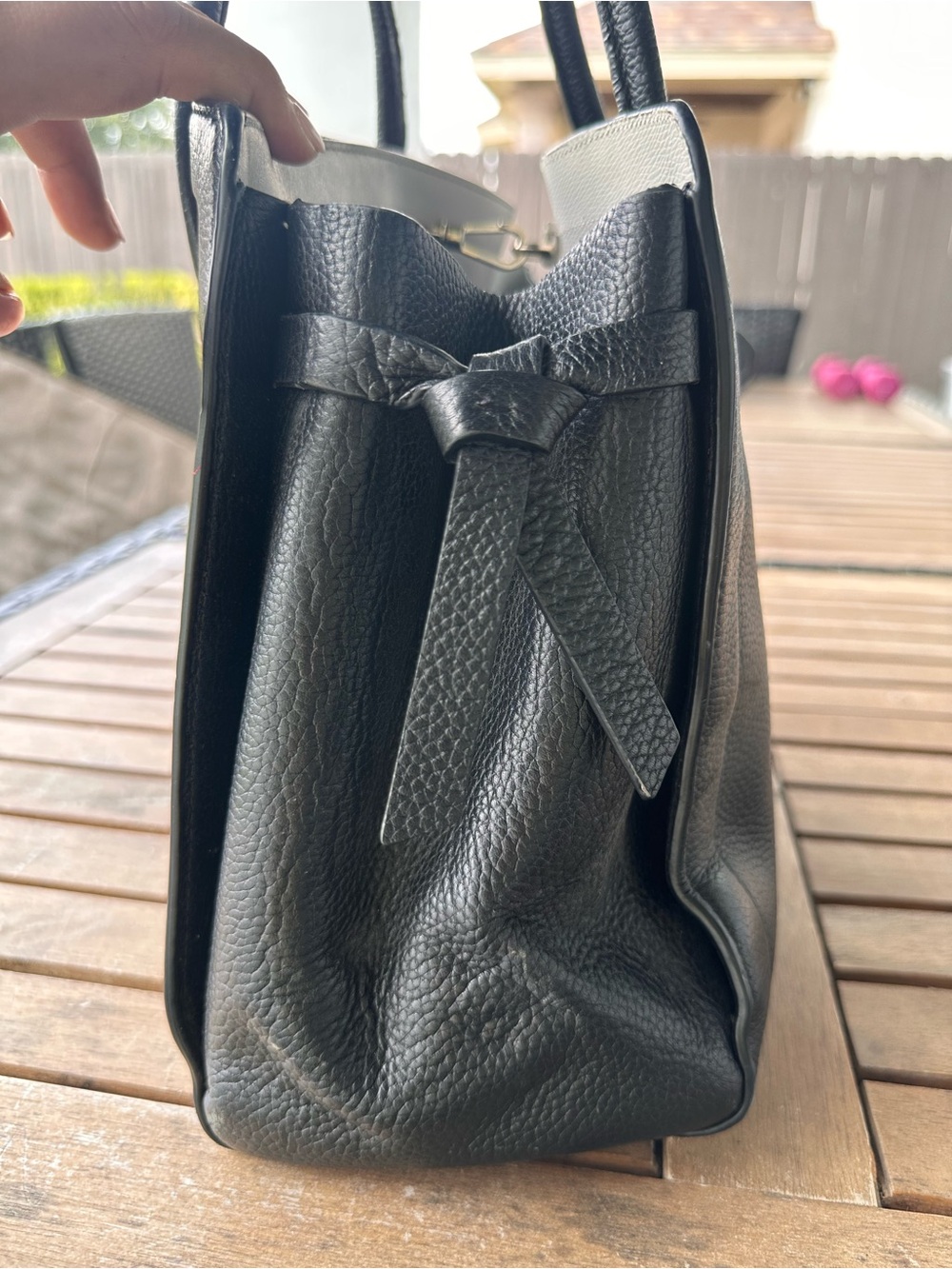 kate spade Black Pebbled Leather Satchel with Gold Logo - Picture 4 of 11
